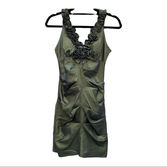HAILEY Y2K Green Distressed Dress - Women's, Size 2 - Picture 1 of 9